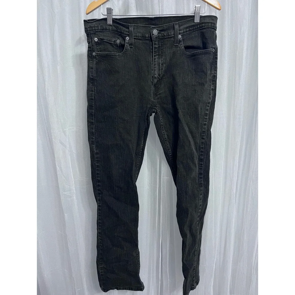 Levis 514 Straight Fit Mens Jeans 36x32 Washed Black Denim Pants